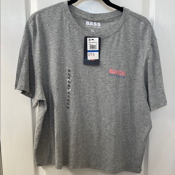 Bass Gray Short Sleeve Tee Casual Crew Neck - Picture 1 of 5